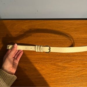 J.Crew Cream Embossed Snake Print Belt